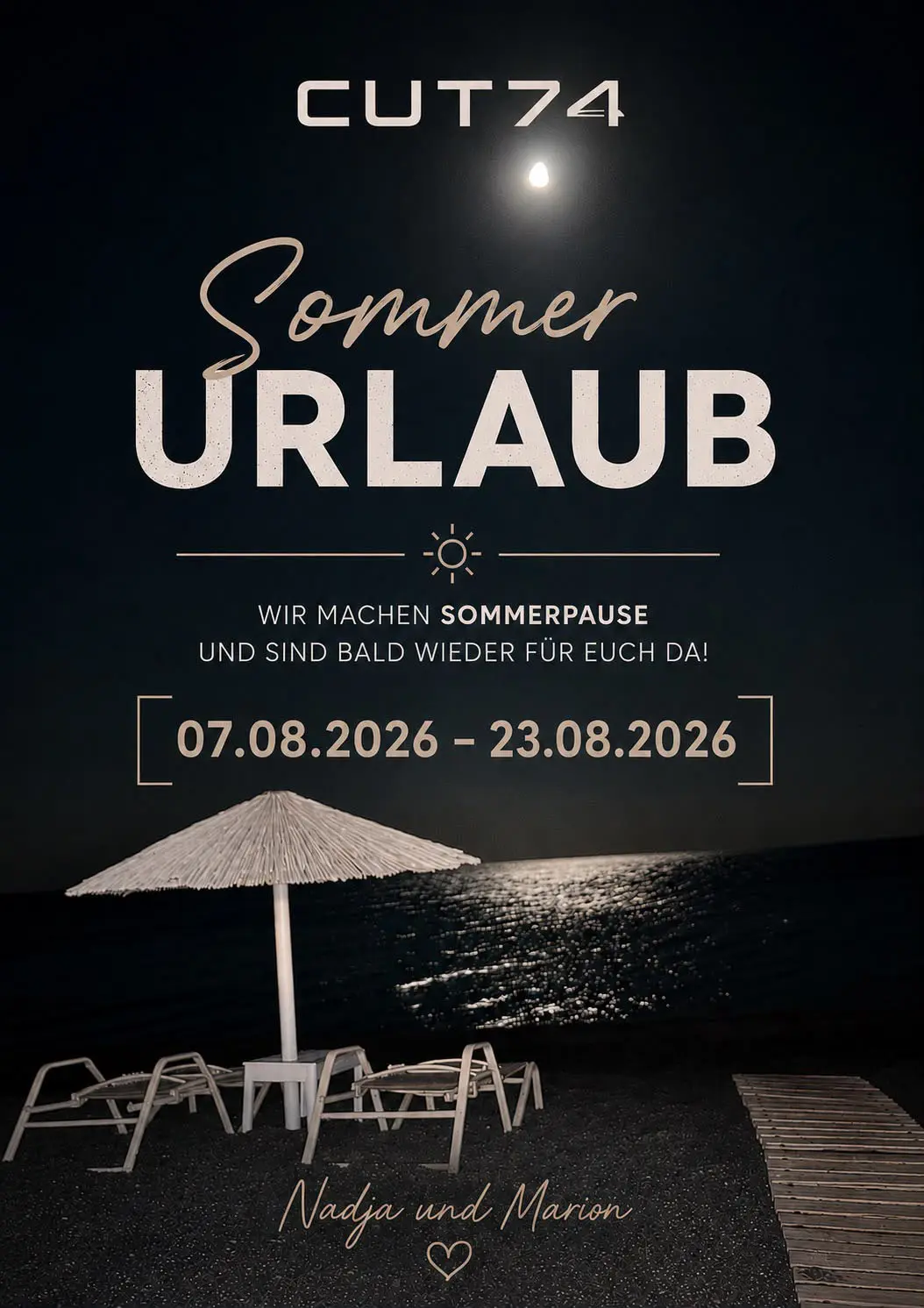 cut74_urlaub_2026 Wir machen Urtlaub