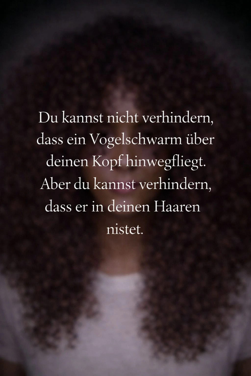 Du kannst nicht verhindern, dass ein Vogelschwarm über deinen Kopf hinwegfliegt. Aber du kannst verhindern, dass er in deinen Haaren nistet.